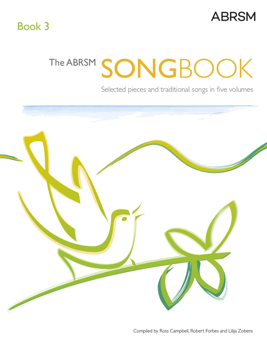 ABRSM Songbook Book 3 cover with a bird and leaf design on a white background