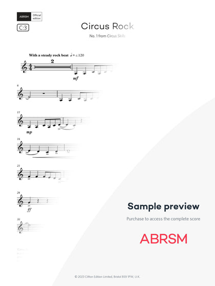 Circus Rock - Clarinet Exam Pieces 2026, Grade 2 (Digital Sheet Music) protected preview