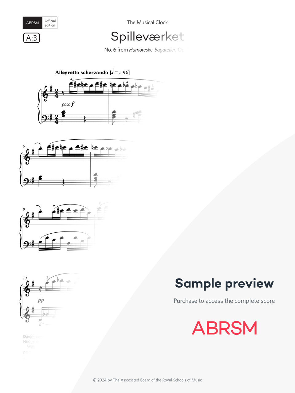 Spilleværket - Piano Exam Pieces 2025 & 2026, Grade 6 (Digital Sheet Music) protected preview