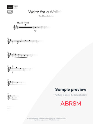 Waltz for a Wallaby - Sax Exam Pieces 2026, Grade 2 (Digital Sheet Music) protected preview