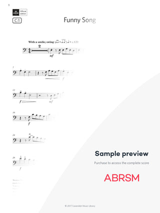 Funny Song - Cello Exam Pieces 2024, Grade 2 (Digital Sheet Music) protected preview