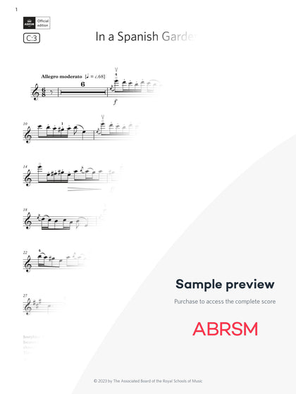 In a Spanish Garden - Violin Exam Pieces 2024, Grade 6 (Digital Sheet Music) protected preview