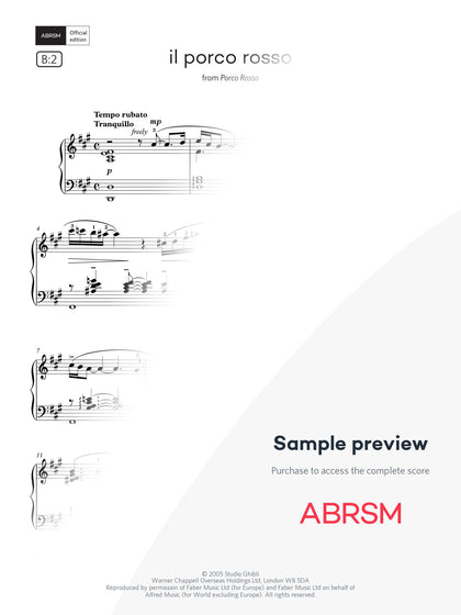 il porco rosso - Piano Exam Pieces 2025 & 2026, Grade 8 (Digital Sheet Music) protected preview