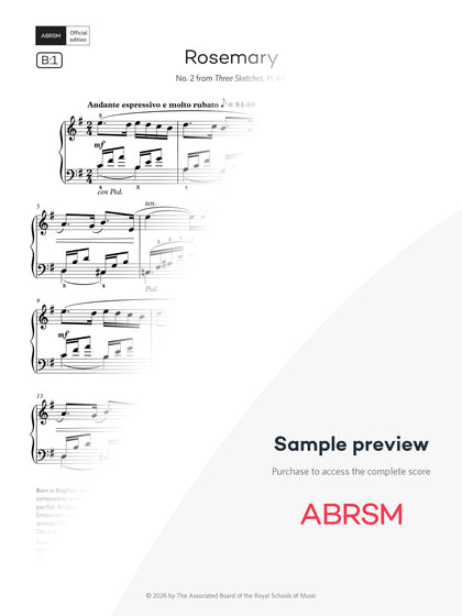 Rosemary - Piano Exam Pieces 2027 & 2028, Grade 8 (Digital Sheet Music) protected preview