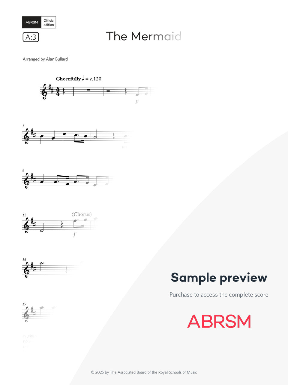 The Mermaid - Sax Exam Pieces 2026, Grade 3 (Digital Sheet Music) protected preview