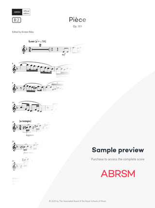 Pièce, Op. 189 - Flute Exam Pieces 2026, Grade 7 (Digital Sheet Music) protected preview