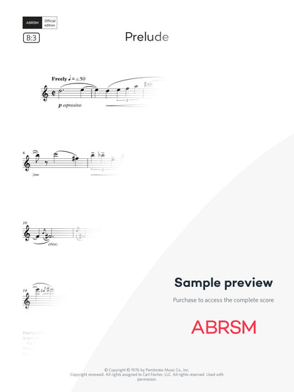 Prelude - Flute Exam Pieces 2026, Grade 7 (Digital Sheet Music) protected preview