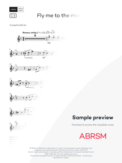 Fly me to the moon - Sax Exam Pieces 2026, Grade 3 (Digital Sheet Music) protected preview