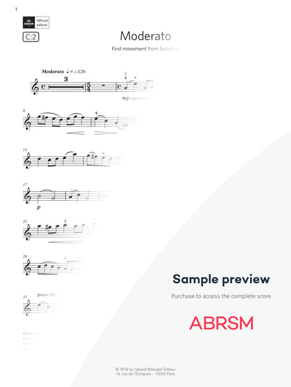 Moderato - Violin Exam Pieces 2024, Grade 5 (Digital Sheet Music) protected preview
