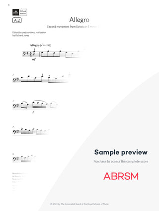 Allegro - Cello Exam Pieces 2024, Grade 5 (Digital Sheet Music) protected preview