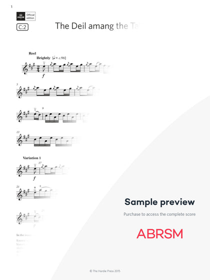 The Deil amang the Tailors - Violin Exam Pieces 2024, Grade 6 (Digital Sheet Music) protected preview