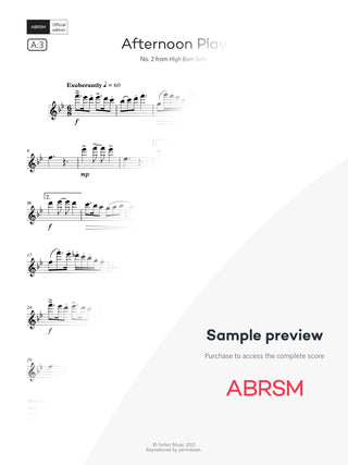 Afternoon Play - Flute Exam Pieces 2026, Grade 5 (Digital Sheet Music) protected preview