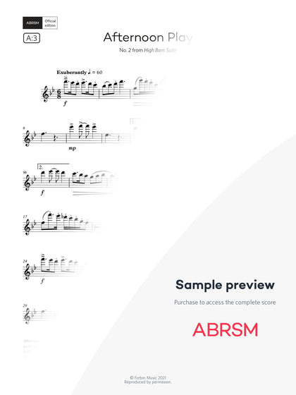 Afternoon Play - Flute Exam Pieces 2026, Grade 5 (Digital Sheet Music) protected preview