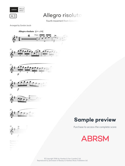 Allegro risoluto - Clarinet Exam Pieces 2026, Grade 7 (Digital Sheet Music) protected preview