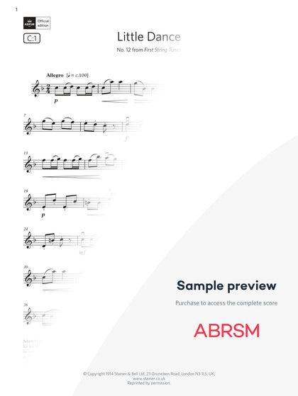 Little Dance - Violin Exam Pieces 2024, Grade 2 (Digital Sheet Music) protected preview
