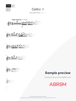Celtic X - Clarinet Exam Pieces 2026, Grade 6 (Digital Sheet Music) protected preview