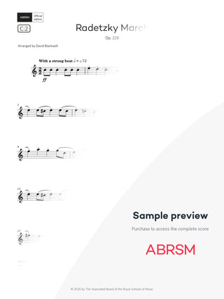 Radetsky March, Op. 228 - Flute Exam Pieces 2026, Grade 1 (Digital Sheet Music) protected preview