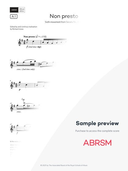 Non presto - Flute Exam Pieces 2026, Grade 3 (Digital Sheet Music) protected preview