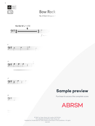 Bow Rock - Double Bass Exam Pack 2024 Initial Grade Digi (Digital Sheet Music) protected preview