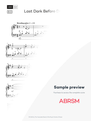 Last Dark Before Dawn - Piano Exam Pieces 2027 & 2028, Grade 4 (Digital Sheet Music) protected preview