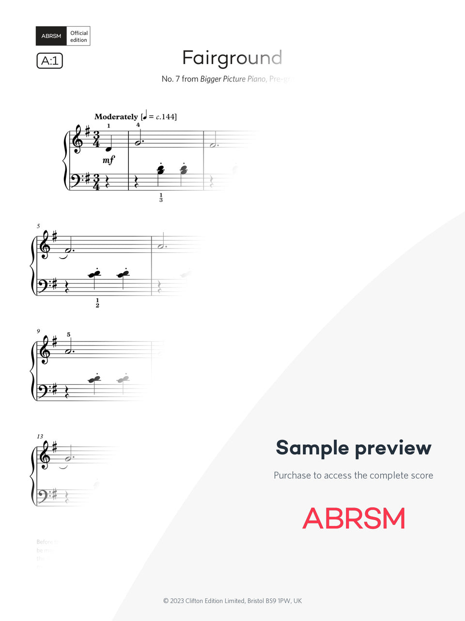 Fairground - Piano Exam Pieces 2027 & 2028, Initial Grade (Digital Sheet Music)