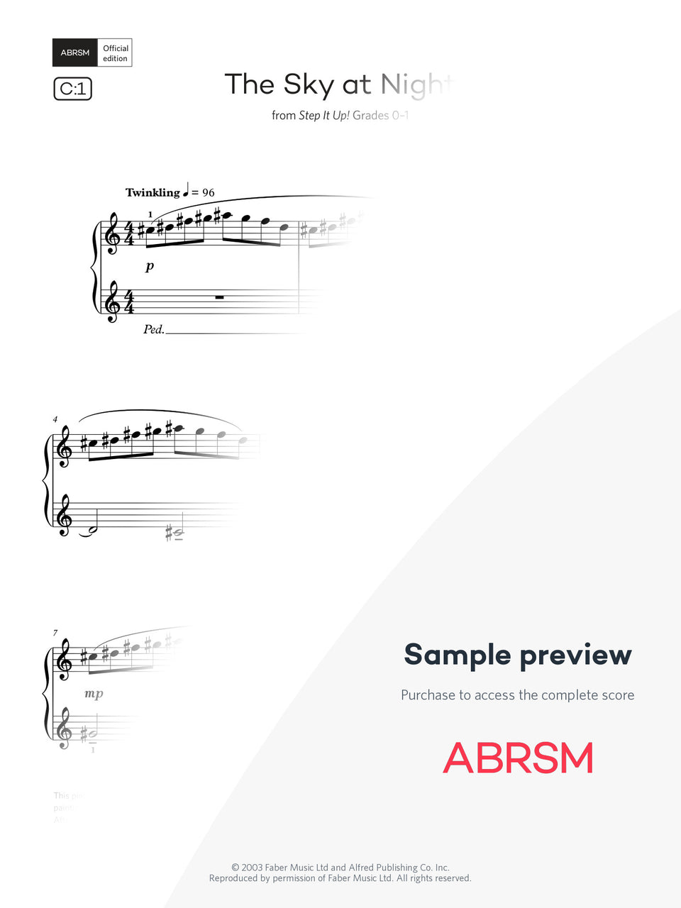 The Sky at Night - Piano Exam Pieces 2027 & 2028, Initial Grade (Digital Sheet Music)