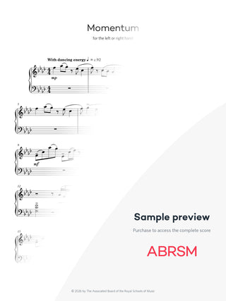 Momentum: for left or right hand – Piano Exam Pieces: music for one hand – Digital sheet music protected score preview #protected-score-preview