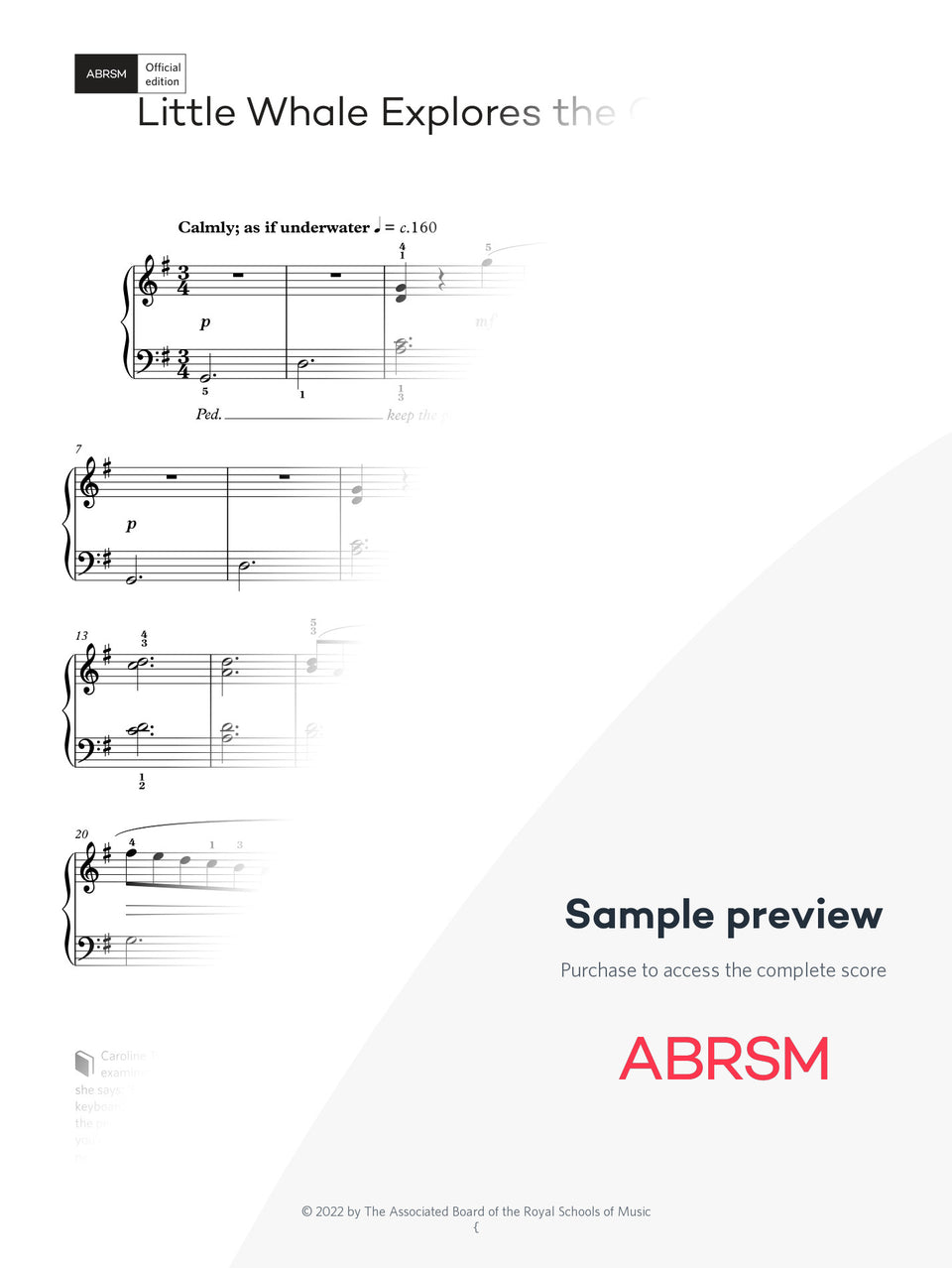Little Whale Explores the Calm Sea – Encore Plus, Book 1 – Digital sheet music protected score preview