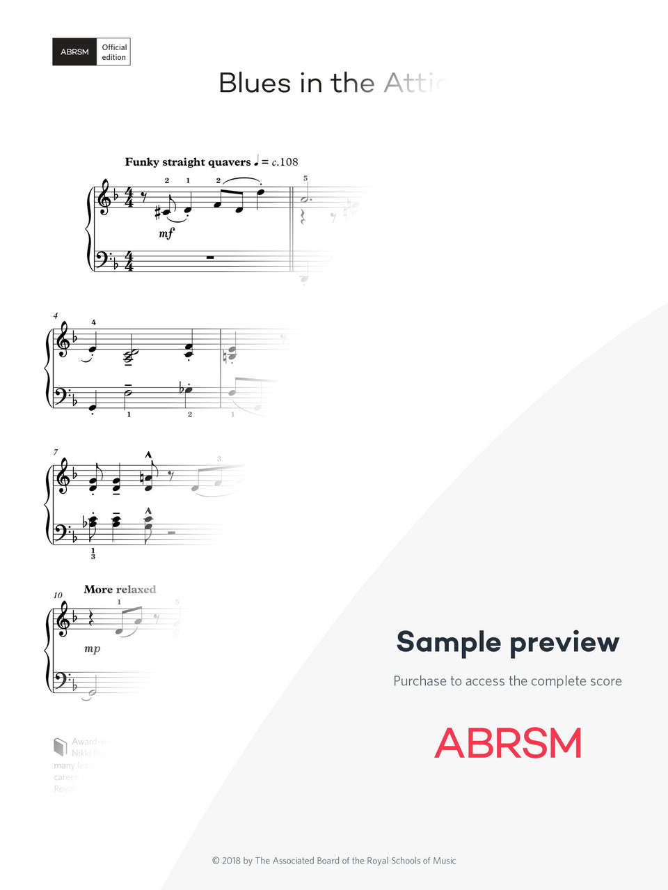 Blues in the Attic – Encore Plus, Book 2 – Digital sheet music protected score preview