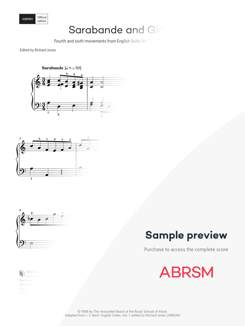 Sarabande and Gigue – Encore Plus, Book 4 – Digital sheet music protected score preview