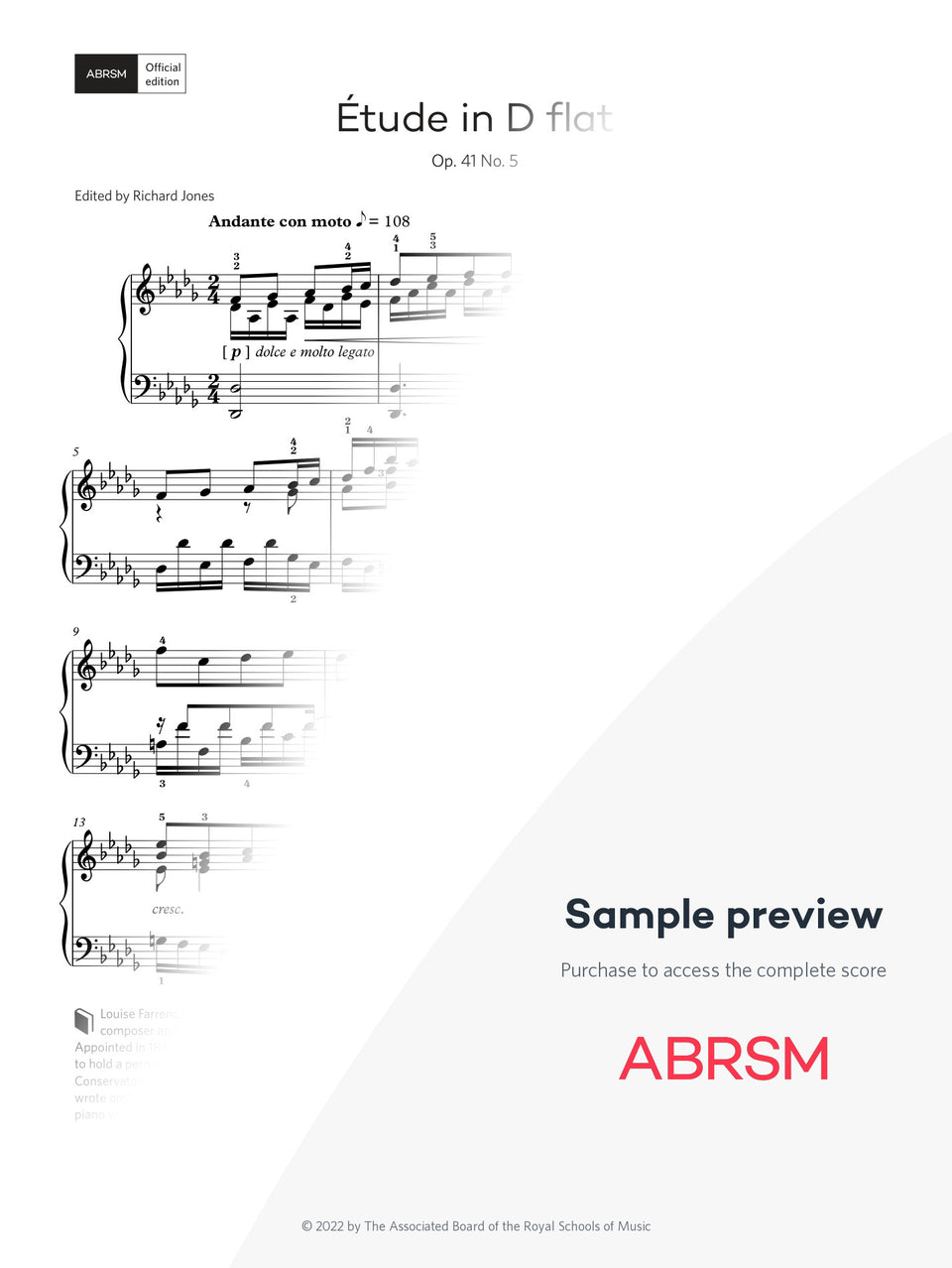 Étude in D flat, Op. 41 No. 5 – Encore Plus, Book 4 – Digital sheet music protected score preview