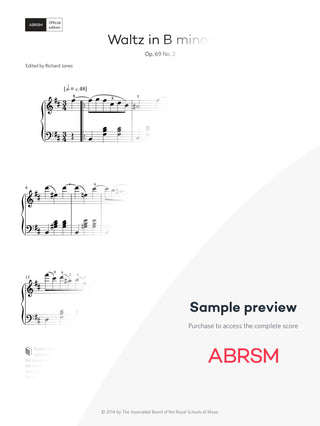 Waltz in B minor, Op. 69 No. 2 – Encore Plus, Book 4 – Digital sheet music protected score preview #protected-score-preview