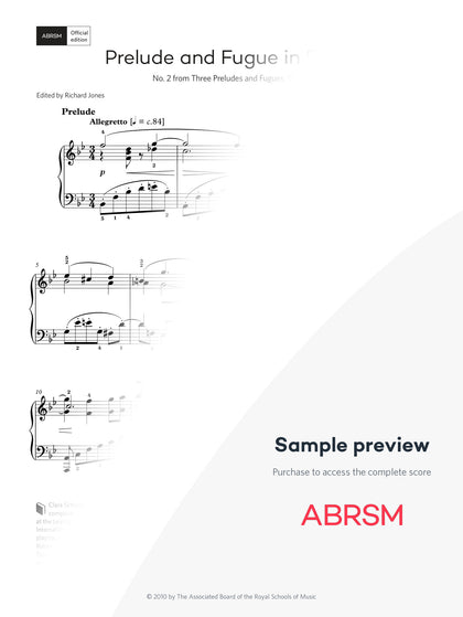 Prelude and Fugue in B flat – Encore Plus, Book 4 – Digital sheet music protected score preview