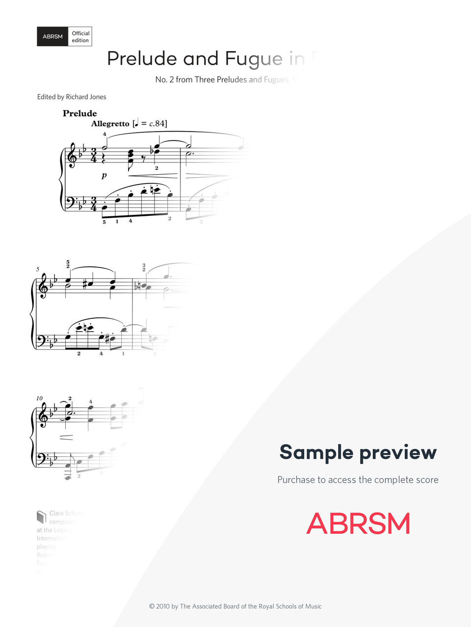 Prelude and Fugue in B flat – Encore Plus, Book 4 – Digital sheet music protected score preview