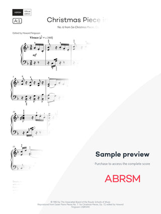Christmas Piece in F major - Piano Exam Pieces 2027 & 2028, Grade 7 (Digital Sheet Music) protected preview