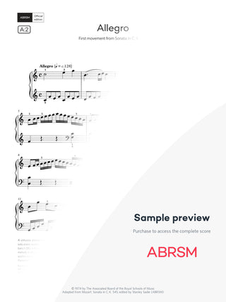 Allegro - Piano Exam Pieces 2027 & 2028, Grade 6 (Digital Sheet Music) protected preview