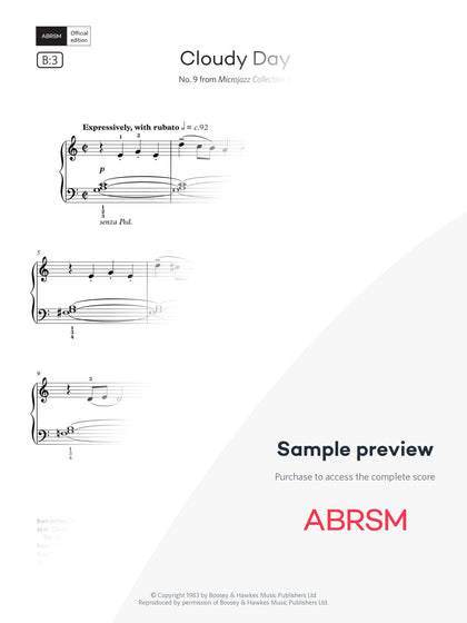 Cloudy Day - Piano Exam Pieces 2025 & 2026, Grade 2 (Digital Sheet Music) protected preview