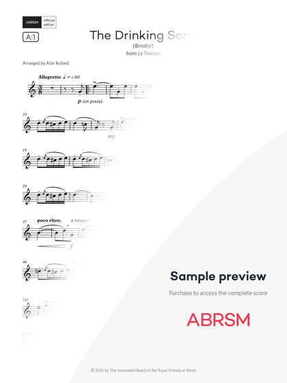 The Drinking Song - Clarinet Exam Pieces 2026, Grade 4 (Digital Sheet Music) protected preview