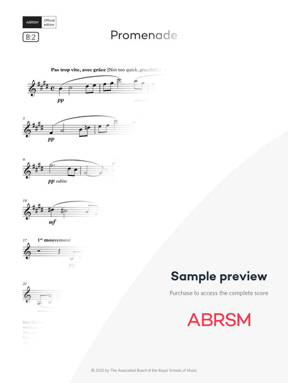 Promenade - Clarinet Exam Pieces 2026, Grade 7 (Digital Sheet Music) protected preview