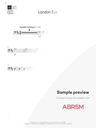 London Eye - Double Bass Exam Pack 2024 Initial Grade Digi (Digital Sheet Music) protected preview