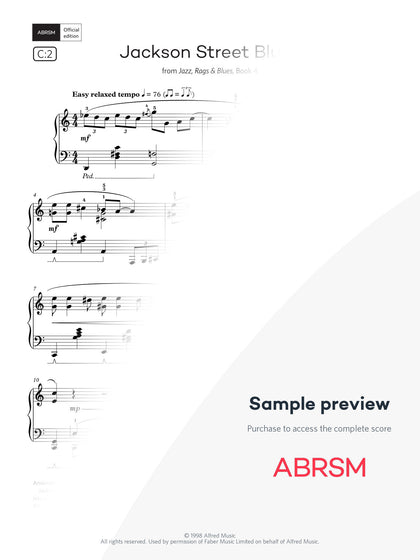 Jackson Street Blues - Piano Exam Pieces 2025 & 2026, Grade 5 (Digital Sheet Music) protected preview