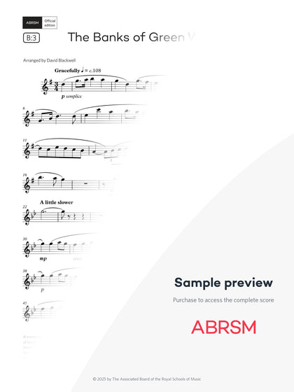 The Banks of Green Willow - Flute Exam Pieces 2026, Grade 4 (Digital Sheet Music) protected preview