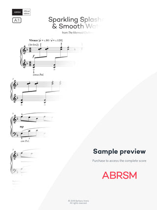 Sparkling Splashes & Smooth Water - Piano Exam Pieces 2025 & 2026, Grade 2 (Digital Sheet Music) protected preview