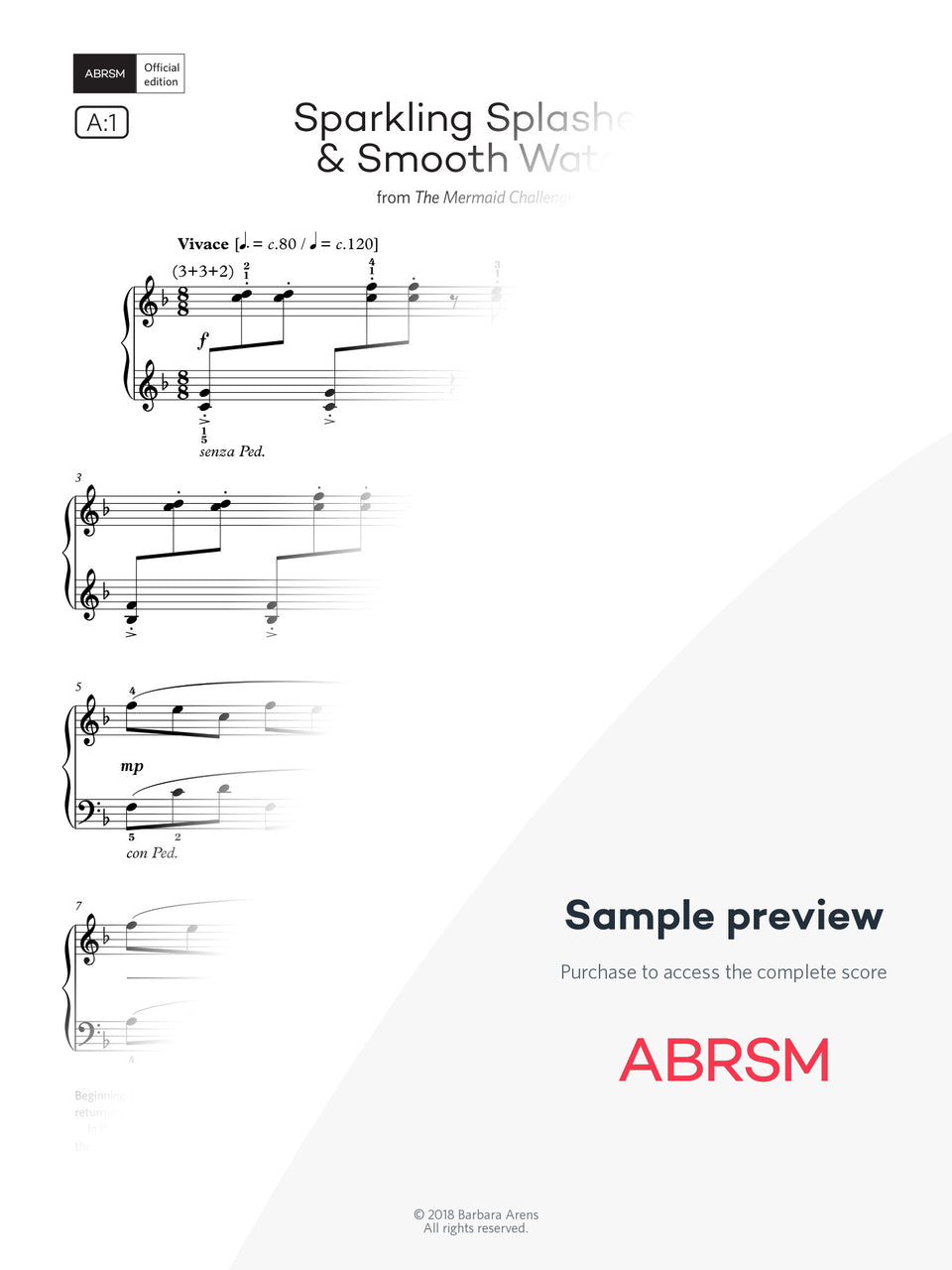 Sparkling Splashes & Smooth Water - Piano Exam Pieces 2025 & 2026, Grade 2 (Digital Sheet Music) protected preview