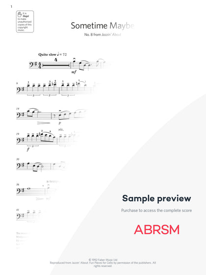 Sometime Maybe - Cello Exam Pieces 2024, Grade 4 (Digital Sheet Music) protected preview
