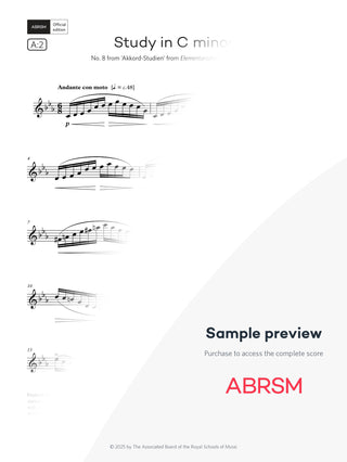 Study in C minor - Clarinet Exam Pieces 2026, Grade 6 (Digital Sheet Music) protected preview