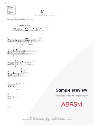 Minuet - Cello Exam Pieces 2024, Grade 4 (Digital Sheet Music) protected preview
