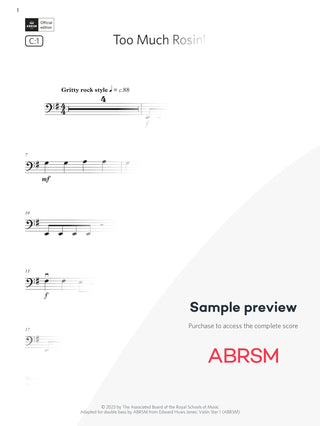 Too Much Rosin! - Double Bass Exam Pack 2024 Initial Grade Digi (Digital Sheet Music) protected preview