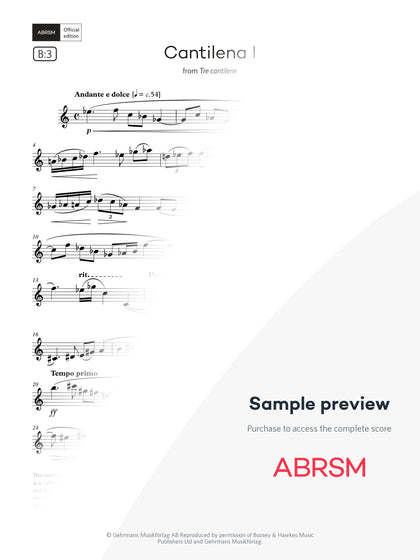 Cantilena I - Flute Exam Pieces 2026, Grade 6 (Digital Sheet Music) protected preview