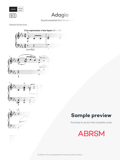 Adagio - Piano Exam Pieces 2027 & 2028, Grade 7 (Digital Sheet Music) protected preview